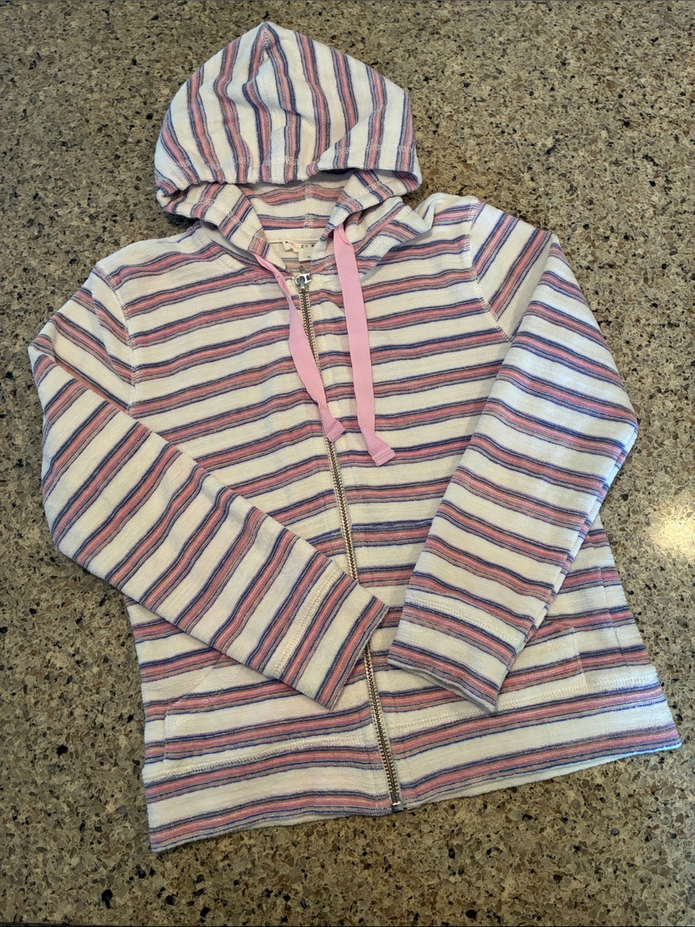 Girls size 8 Roller Rabbit Sunrise Stripe Blair Terrycloth Zip Up Hoodie